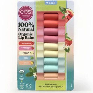 EOS Organic Lip Balm Natural Ingredients 9 Pack 5 different flavors